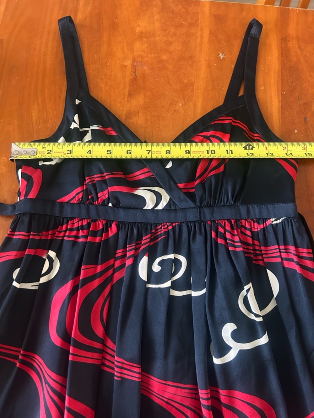 Maggy London black and red silk charmeuse babydoll dress Size 4 - Picture 9 of 12